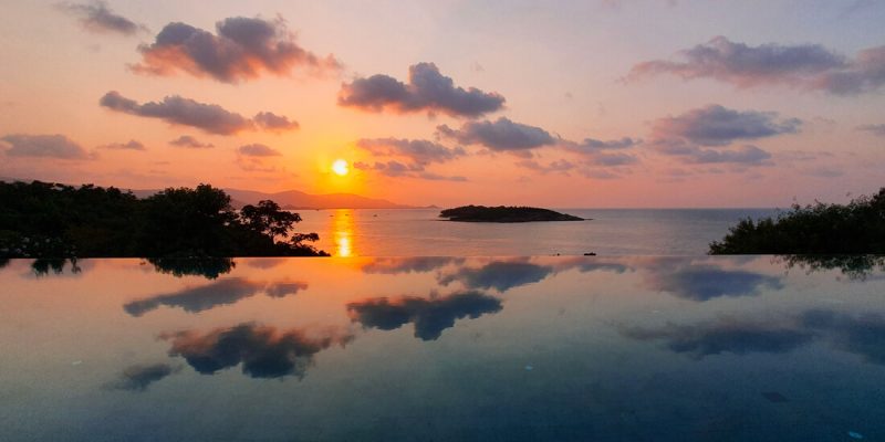 Vue piscine six senses